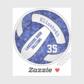 de kleuren van het blauwe en witte volleybalteam sticker (Vel)