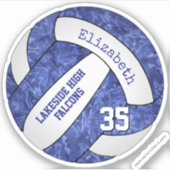 de kleuren van het blauwe en witte volleybalteam sticker (Voorkant)