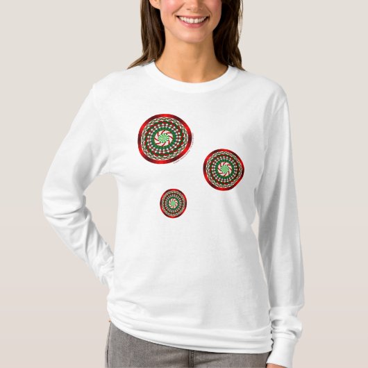 De kleuren van het Kerstmis Dames Licht Shirt (Voorkant)