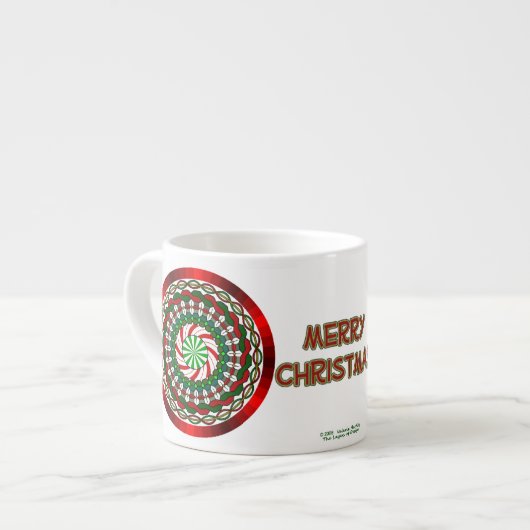De kleuren van het kerstthema mok (Links)