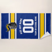 De Kleuren van het team en Mascot Persoonlijk Strandlaken (Voorkant)