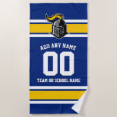 De Kleuren van het team en Mascot Persoonlijk Strandlaken (Voorkant)