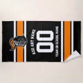 De Kleuren van het team en Mascot Persoonlijk Strandlaken (Voorkant)