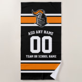 De Kleuren van het team en Mascot Persoonlijk Strandlaken (Voorkant)