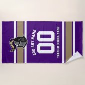 De Kleuren van het team en Mascot Persoonlijk Strandlaken (Voorkant)