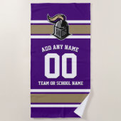 De Kleuren van het team en Mascot Persoonlijk Strandlaken (Voorkant)