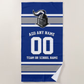 De Kleuren van het team en Mascot Persoonlijk Strandlaken (Voorkant)