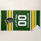 De Kleuren van het team en Mascot Persoonlijk Strandlaken (Voorkant)