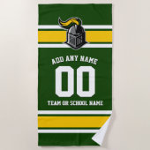 De Kleuren van het team en Mascot Persoonlijk Strandlaken (Voorkant)