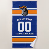 De Kleuren van het team en Mascot Persoonlijk Strandlaken (Voorkant)