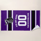 De Kleuren van het team en Mascot Persoonlijk Strandlaken (Voorkant)