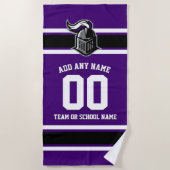 De Kleuren van het team en Mascot Persoonlijk Strandlaken (Voorkant)