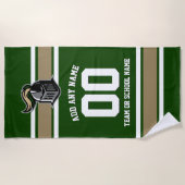 De Kleuren van het team en Mascot Persoonlijk Strandlaken (Voorkant)