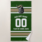 De Kleuren van het team en Mascot Persoonlijk Strandlaken (Voorkant)