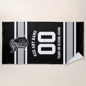 De Kleuren van het team en Mascot Persoonlijk Strandlaken (Voorkant)