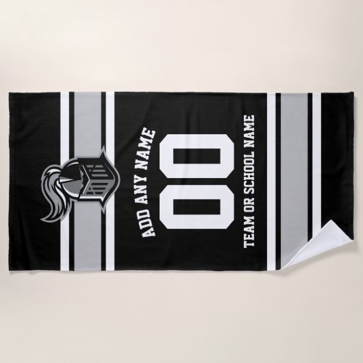 De Kleuren van het team en Mascot Persoonlijk Strandlaken (Voorkant)