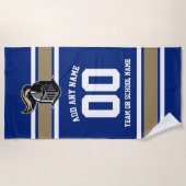 De Kleuren van het team en Mascot Persoonlijk Strandlaken (Voorkant)