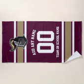 De Kleuren van het team en Mascot Persoonlijk Strandlaken (Voorkant)