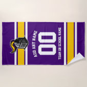 De Kleuren van het team en Mascot Persoonlijk Strandlaken (Voorkant)