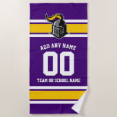 De Kleuren van het team en Mascot Persoonlijk Strandlaken (Voorkant)