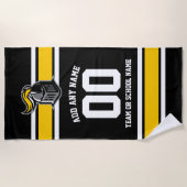 De Kleuren van het team en Mascot Persoonlijk Strandlaken (Voorkant)