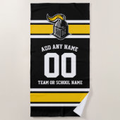 De Kleuren van het team en Mascot Persoonlijk Strandlaken (Voorkant)