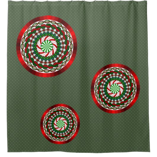 De Kleuren van Kerstmis Douchegordijn (Voorkant)