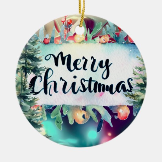 De kleuren van Kerstmis Keramisch Ornament (Voorkant)