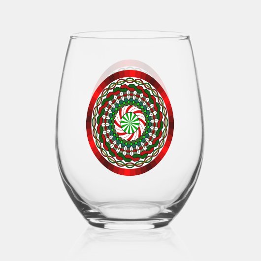 De kleuren van Kerstmis Wijnglas Zonder Voet (Voorkant)
