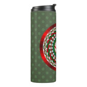 De kleuren van kerstthermische getumbler thermosbeker (Gedraaid links)