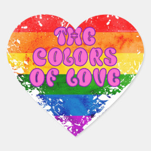 De Kleuren van Liefde Gay Pride LGBTQ Regenboog Ha Hart Sticker