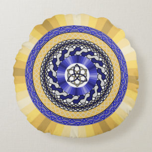 De kleuren van New Years Round Pillow Rond Kussen