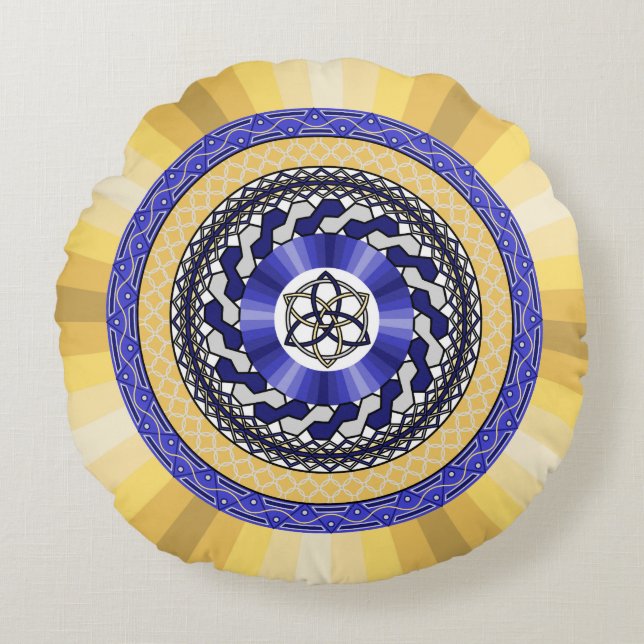 De kleuren van New Years Round Pillow Rond Kussen (Voorkant)