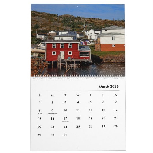 De kleuren van Newfoundland Kalender (Mar 2026)