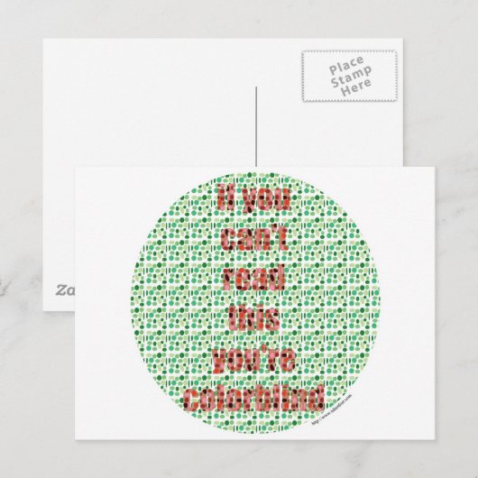 De kleurenblinde test briefkaart (Voorkant / Achterkant)