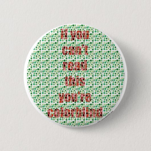 De kleurenblinde test ronde button 5,7 cm (Voorkant)