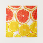 De kleurencitrusplakken van de gradiënt op witte a wandkleed (Voorkant (horizontaal))