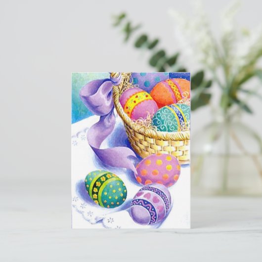 De kleureneieren van Pasen Feestdagenkaart (Staand voorkant)