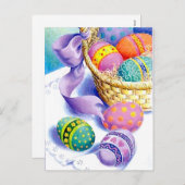 De kleureneieren van Pasen Feestdagenkaart (Voorkant / Achterkant)