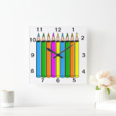 De kleurenklok van de leraar vierkante klok (Huis)