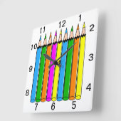 De kleurenklok van de leraar vierkante klok (Hoek)