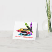 De Kleurpotloden van de kunst danken u nota nemen Bedankkaart (Achterkant)