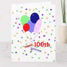 De kleurrijke 100ste Ballons van de Verjaardag Kaart