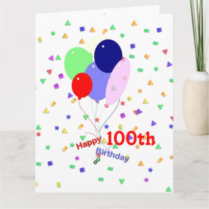 De kleurrijke 100ste Ballons van de Verjaardag Kaart