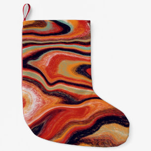 De kleurrijke abstracte achtergrond wordt gemaakt  kleine kerstsok