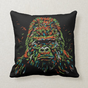De kleurrijke Abstracte Gorilla van het Neon Kussen