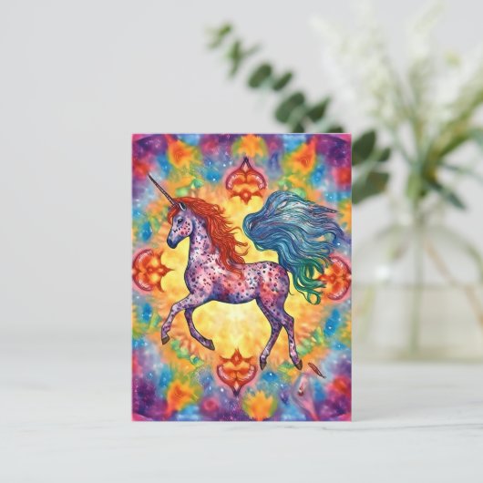 De kleurrijke Appaloosa eenhoorn Briefkaart (Staand voorkant)
