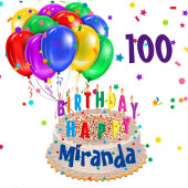 De kleurrijke ballonnen voegen de NAAM 100 Dag van Cadeaupapier