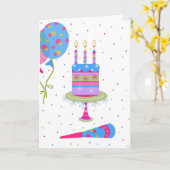 De kleurrijke Ballons en Kaart van de Verjaardag (Gele Bloem)