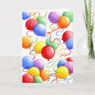 De Kleurrijke Ballons van het Wenskaart van de Kaart
